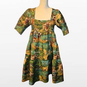 Lala Jacquard Babydoll Dress in Grass is Greener Size Small